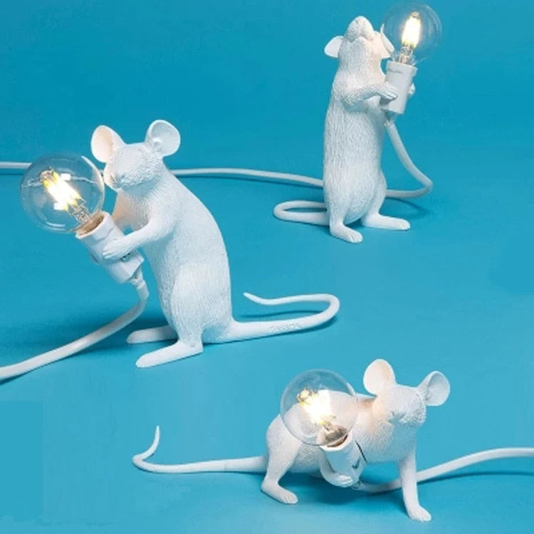 Table Lamp Playful Mouse Design Warm Ambient Light