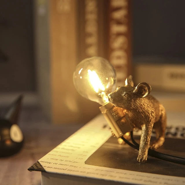 Table Lamp Playful Mouse Design Warm Ambient Light