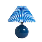 Table Lamp Pleated Shade & Ceramic Base E27 Socket