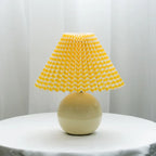 Table Lamp Pleated Shade & Ceramic Base E27 Socket