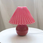 Table Lamp Pleated Shade & Ceramic Base E27 Socket