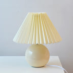 Table Lamp Pleated Shade & Ceramic Base E27 Socket
