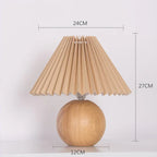 Table Lamp Pleated Shade & Ceramic Base E27 Socket