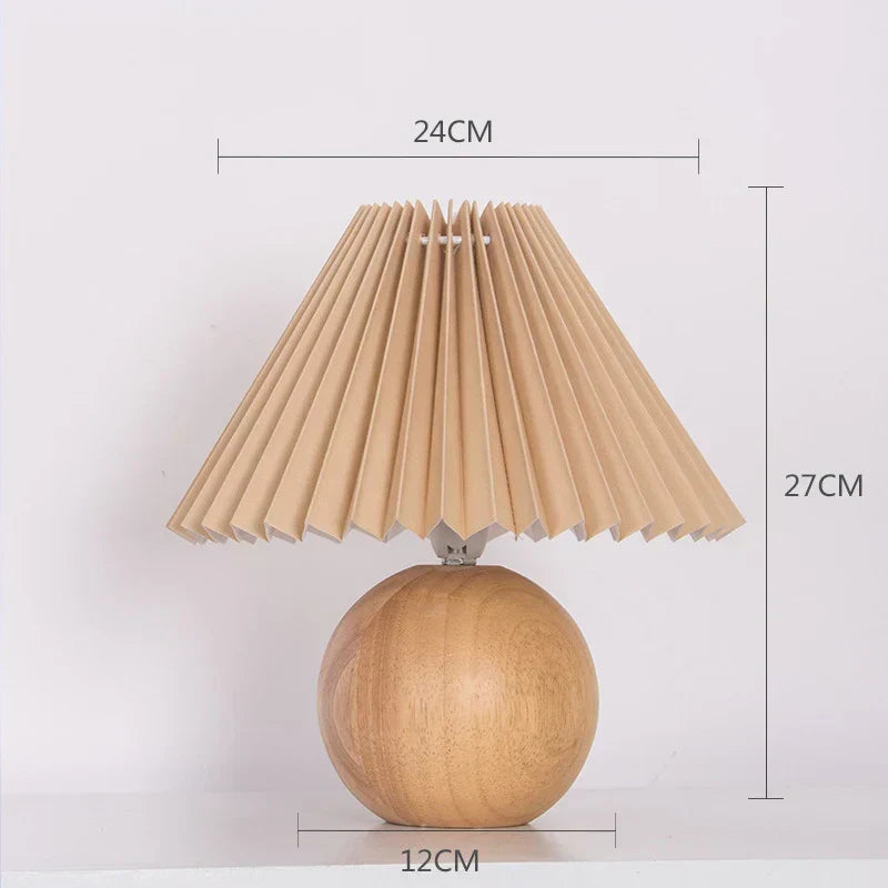 Table Lamp Pleated Shade & Ceramic Base E27 Socket