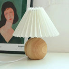 Table Lamp Pleated Shade & Ceramic Base E27 Socket