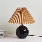 Table Lamp Pleated Shade & Ceramic Base E27 Socket