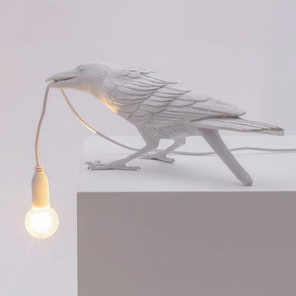 Table Lamp Raven Resin Sculpture E14 Socket
