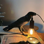 Table Lamp Raven Sculptural Design Resin Warm Glow