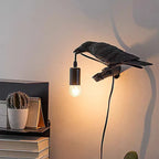 Table Lamp Raven Sculptural Design Resin Warm Glow