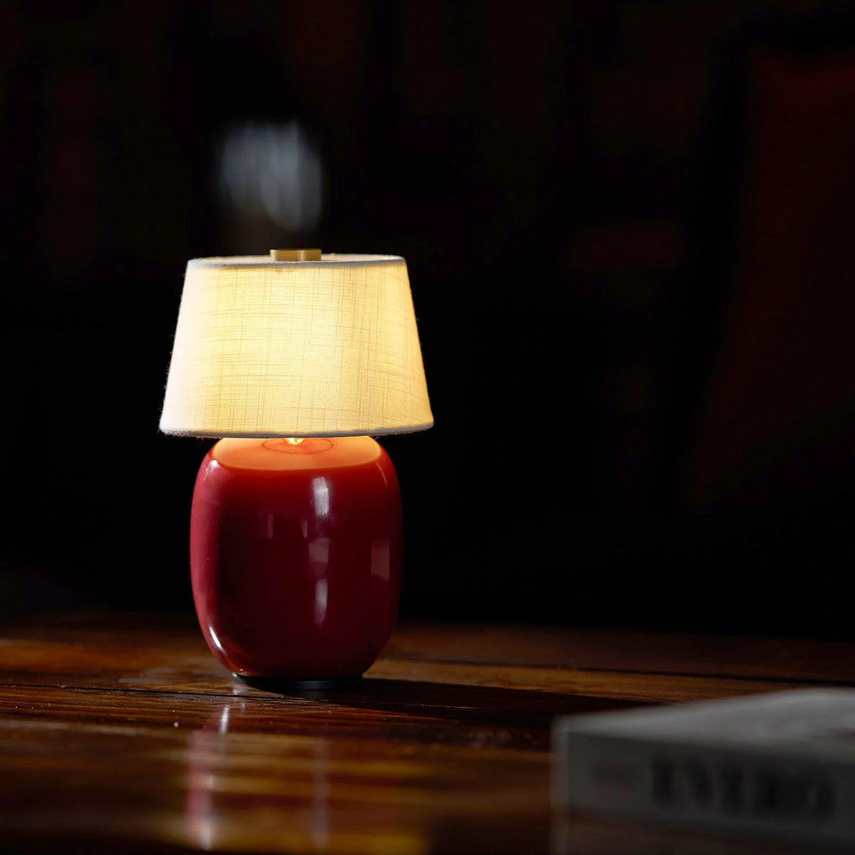 Table Lamp Rechargeable Touch Control Linen Shade