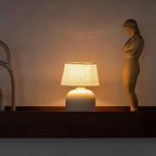 Table Lamp Rechargeable Touch Control Linen Shade