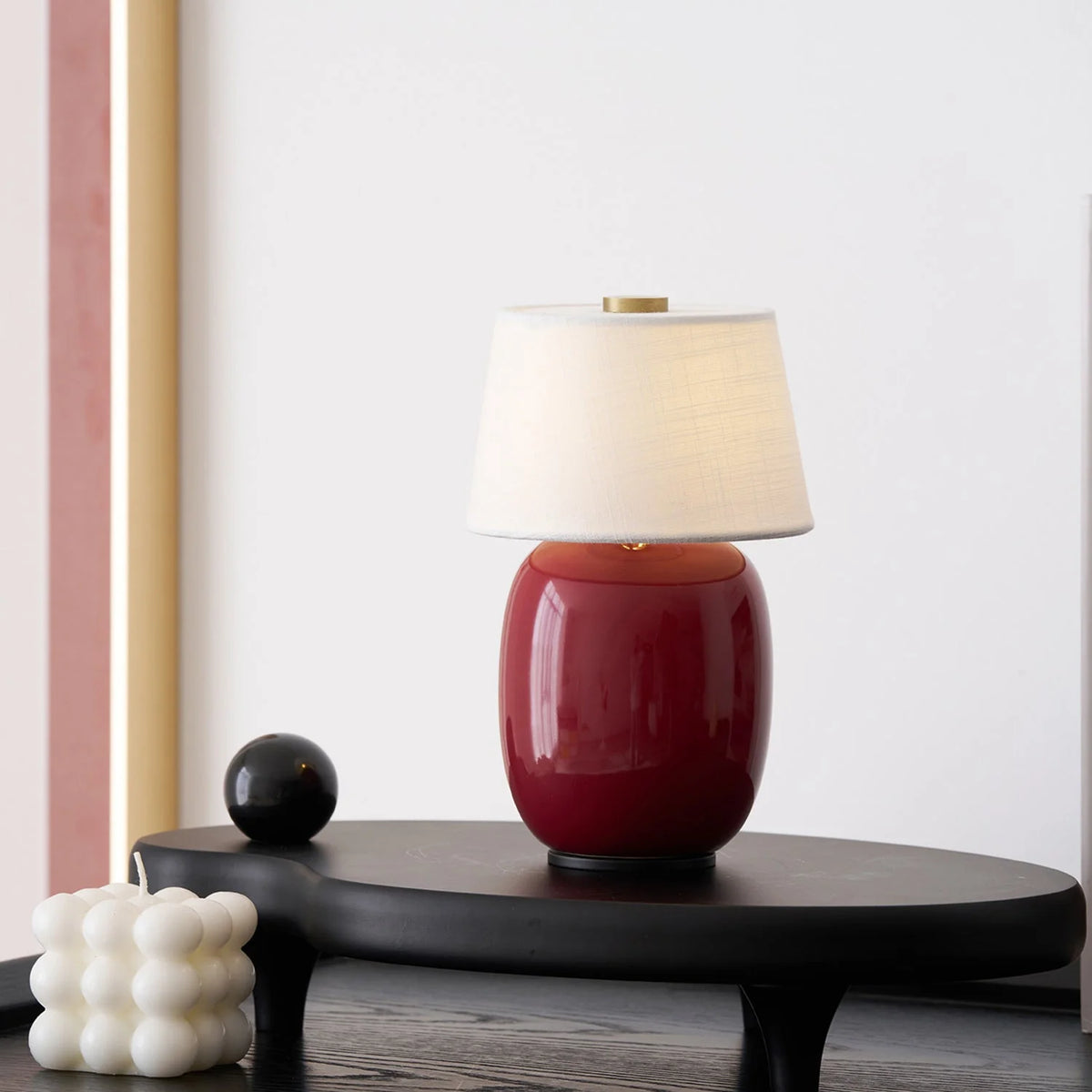 Table Lamp Rechargeable Touch Control Linen Shade
