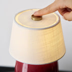 Table Lamp Rechargeable Touch Control Linen Shade