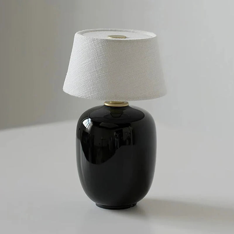 Table Lamp Rechargeable Touch Control Linen Shade