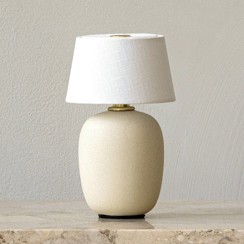 Table Lamp Rechargeable Touch Control Linen Shade