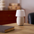 Table Lamp Rechargeable Touch Control Linen Shade