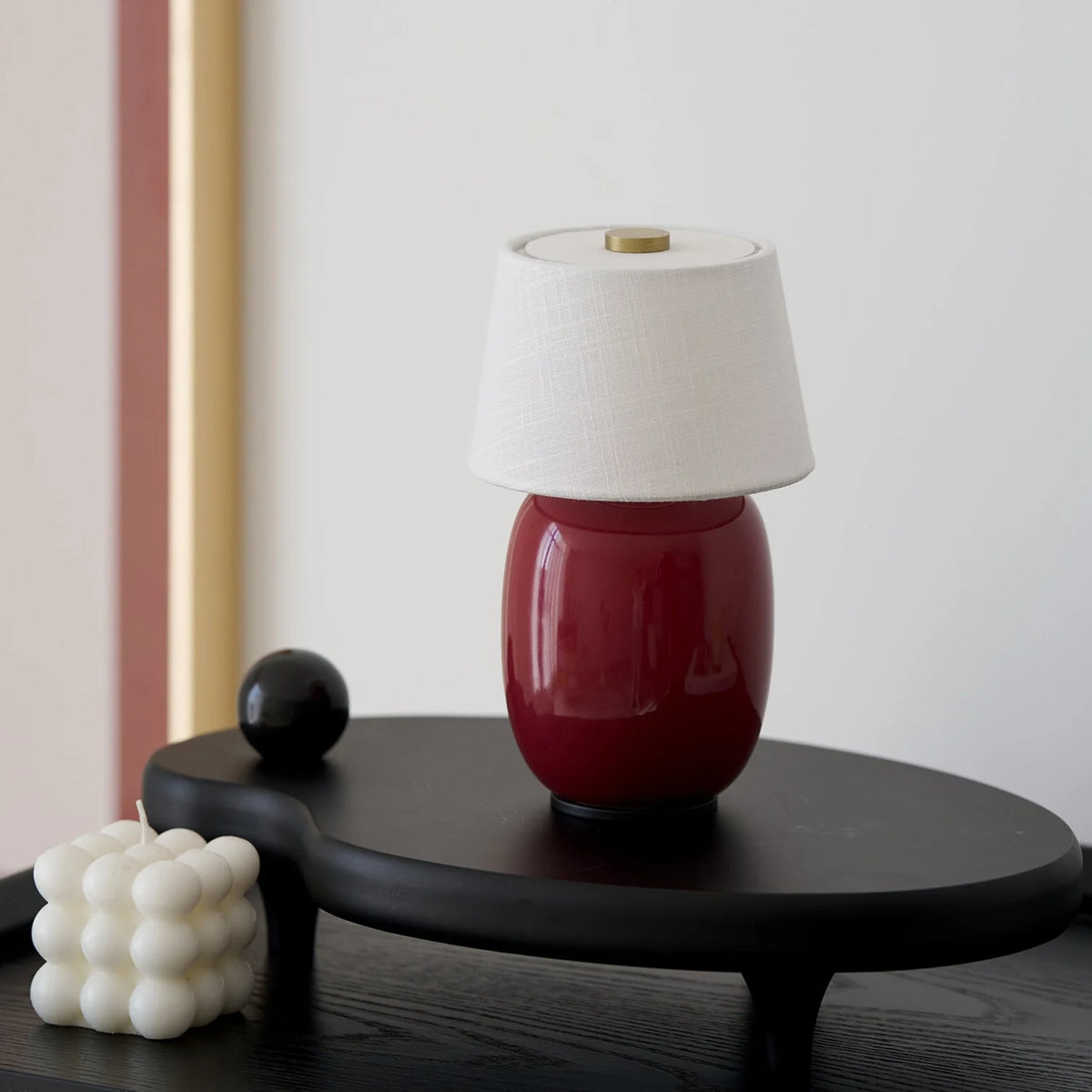 Table Lamp Rechargeable Touch Control Linen Shade