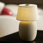 Table Lamp Rechargeable Touch Control Linen Shade