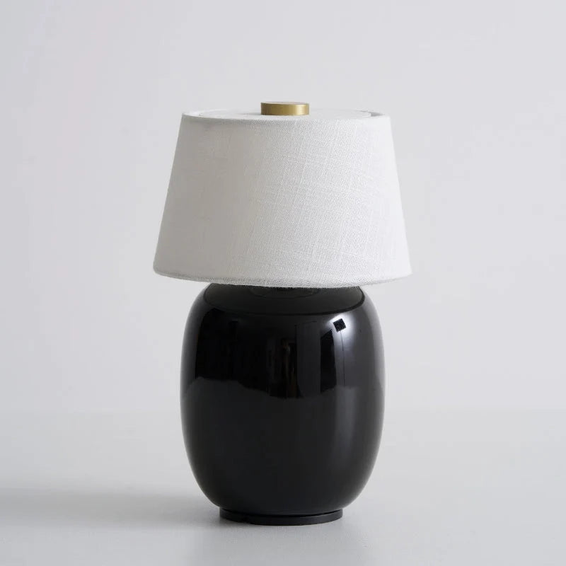 Table Lamp Rechargeable Touch Control Linen Shade