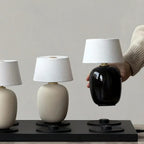 Table Lamp Rechargeable Touch Control Linen Shade