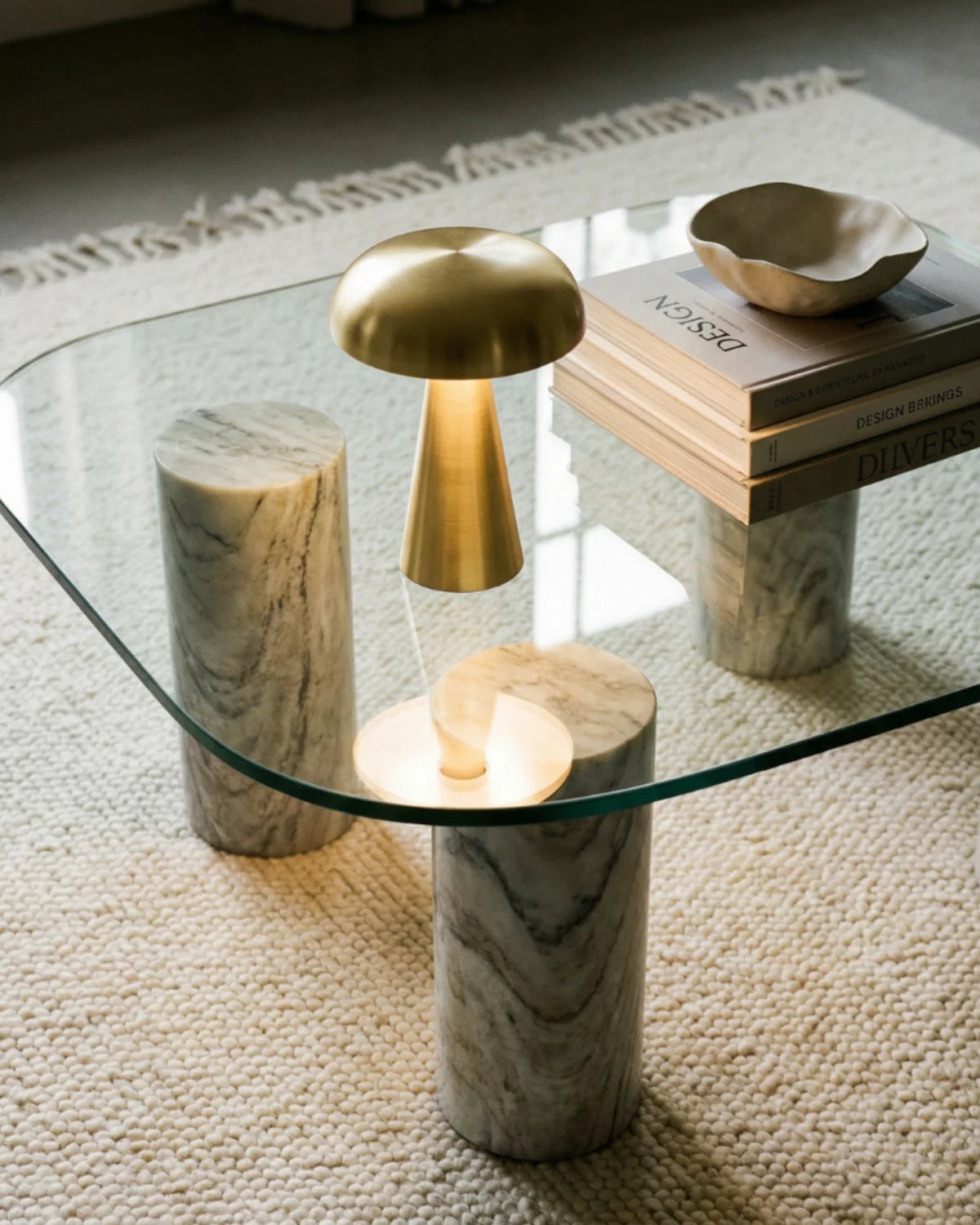 Table Lamp Rechargeable Touch Dimmable Acrylic Cone