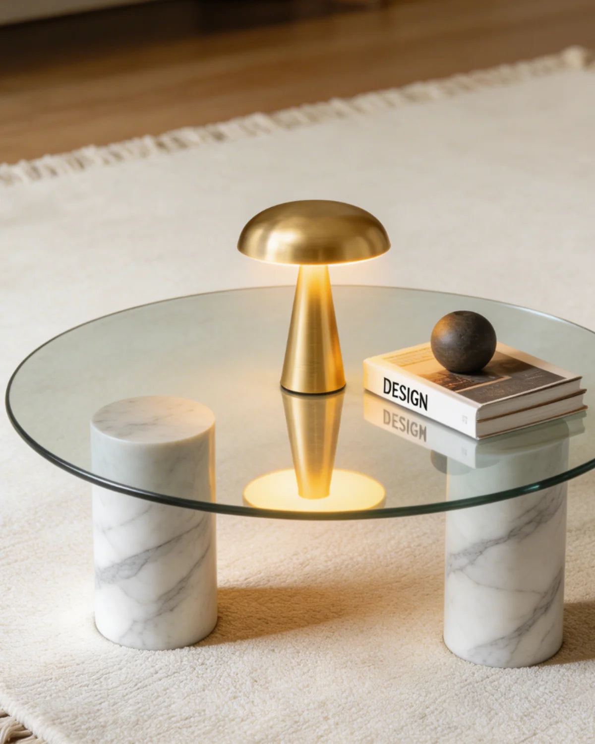 Table Lamp Rechargeable Touch Dimmable Acrylic Cone