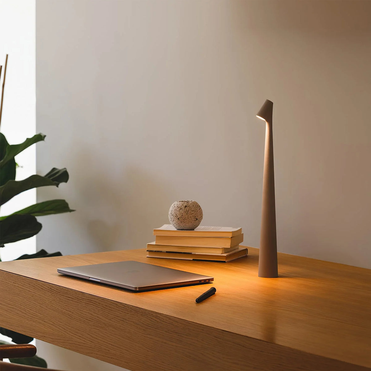 Table Lamp Rechargeable Touch Dimmable Aluminum Cone Shade