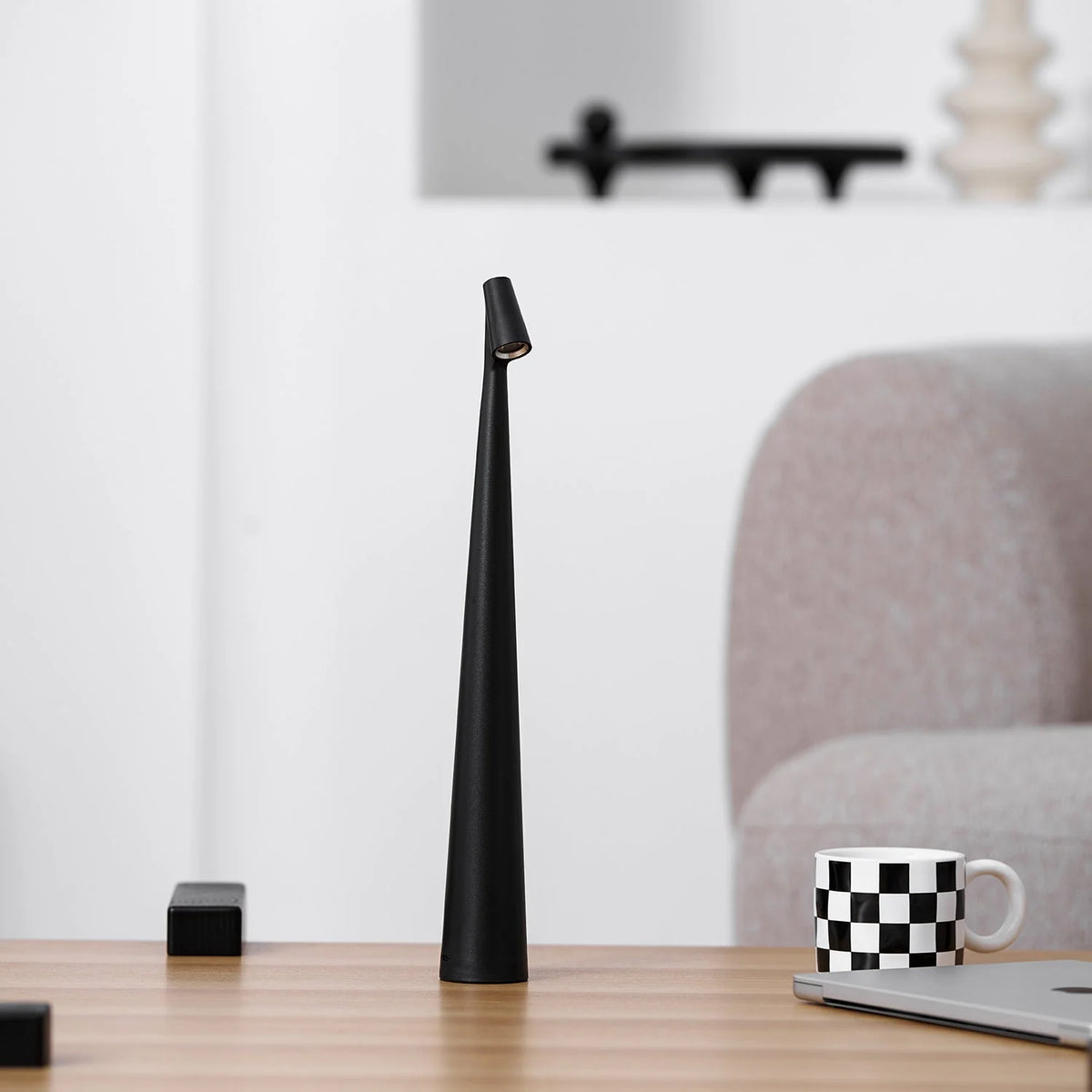 Table Lamp Rechargeable Touch Dimmable Aluminum Cone Shade
