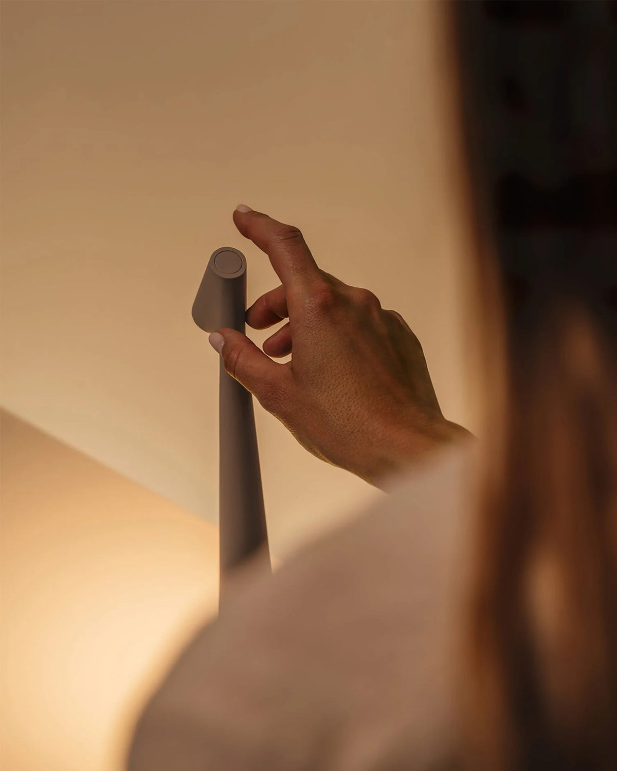 Table Lamp Rechargeable Touch Dimmable Aluminum Cone Shade