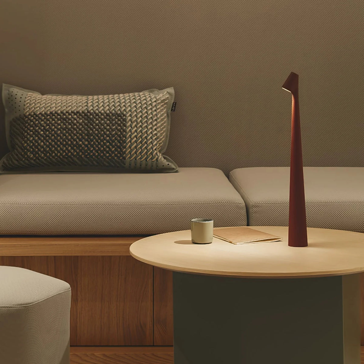 Table Lamp Rechargeable Touch Dimmable Aluminum Cone Shade