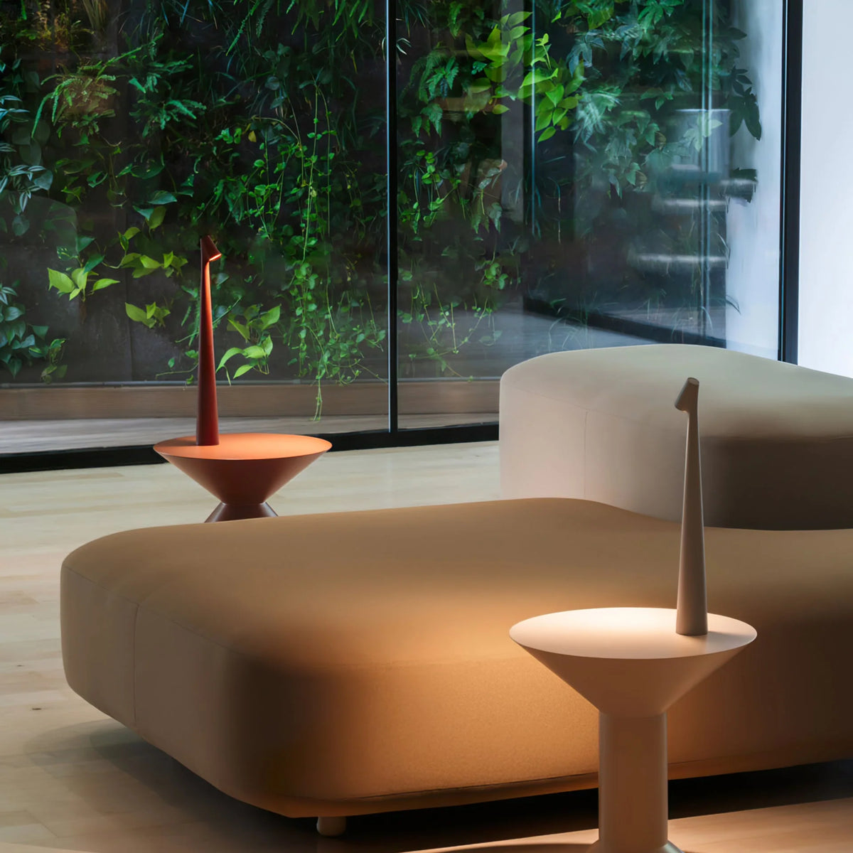 Table Lamp Rechargeable Touch Dimmable Aluminum Cone Shade