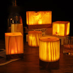 Table Lamp Rechargeable Touch Dimmer Wood Grain