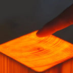 Table Lamp Rechargeable Touch Dimmer Wood Grain