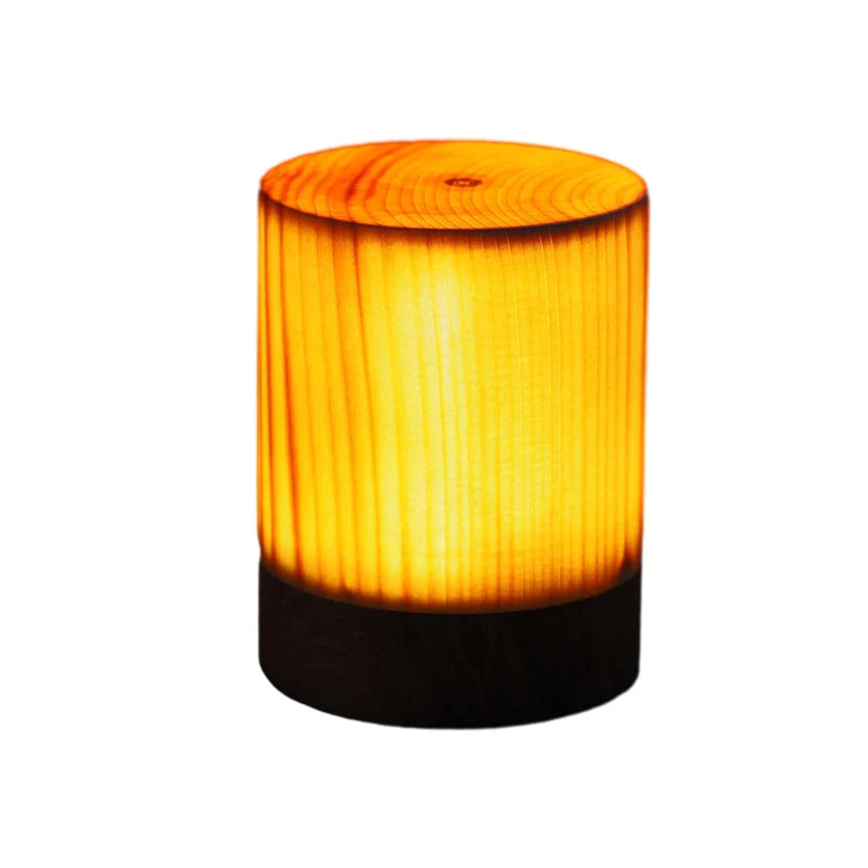 Table Lamp Rechargeable Touch Dimmer Wood Grain