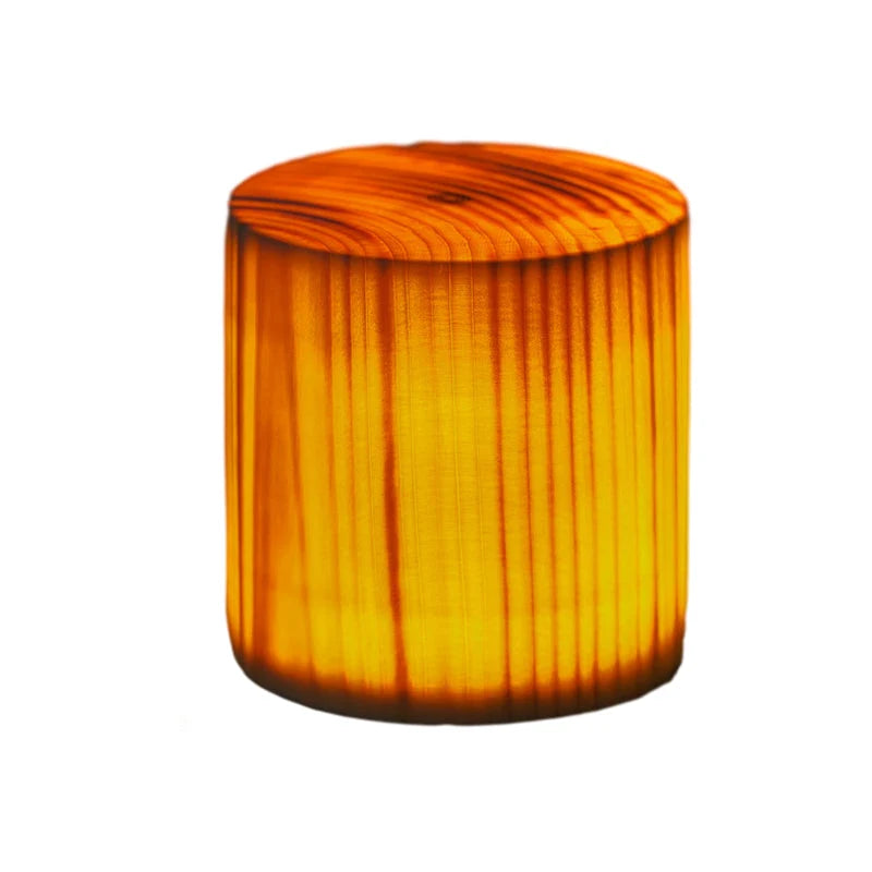 Table Lamp Rechargeable Touch Dimmer Wood Grain