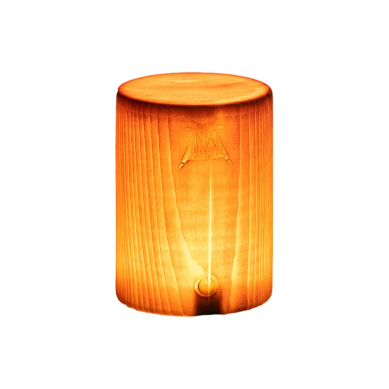 Table Lamp Rechargeable Touch Dimmer Wood Grain