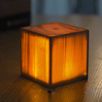 Table Lamp Rechargeable Touch Dimmer Wood Grain