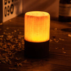 Table Lamp Rechargeable Touch Dimmer Wood Grain