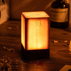 Table Lamp Rechargeable Touch Dimmer Wood Grain
