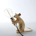 Table Lamp Resin LED Mouse Figurine