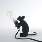 Table Lamp Resin LED Mouse Figurine