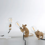 Table Lamp Resin LED Mouse Figurine