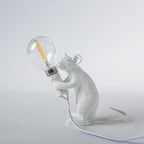 Table Lamp Resin LED Mouse Figurine