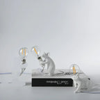 Table Lamp Resin LED Mouse Figurine