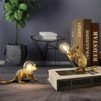 Table Lamp Resin LED Mouse Figurine