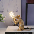 Table Lamp Resin LED Mouse Figurine