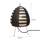 Table Lamp Rice Paper Shade & Iron Base
