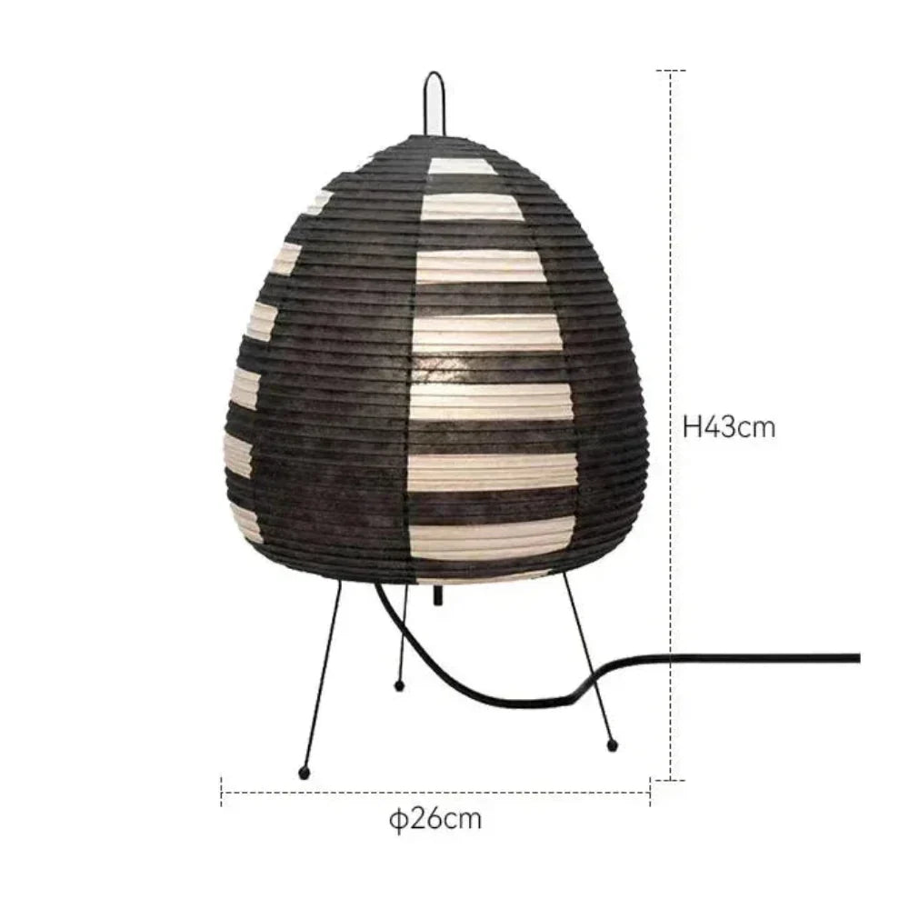 Table Lamp Rice Paper Shade Iron Base