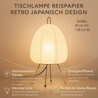 Table Lamp Rice Paper Shade & Iron Base