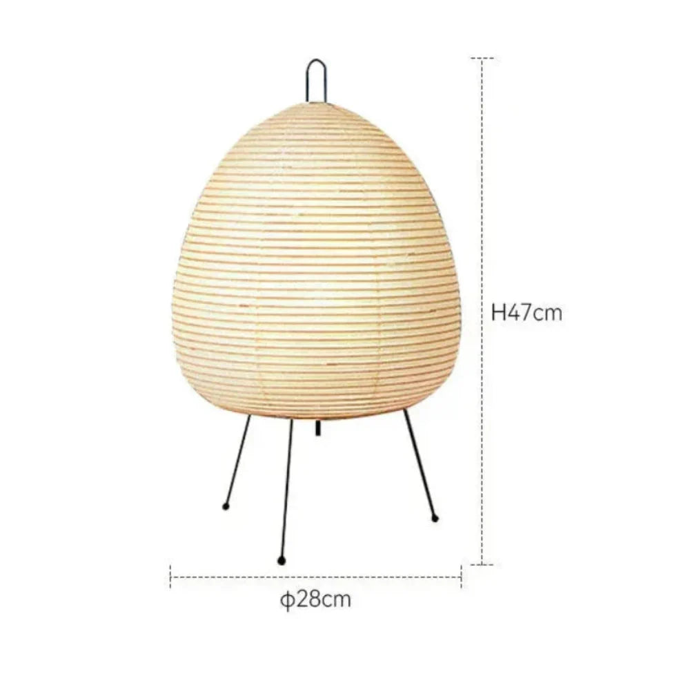 Table Lamp Rice Paper Shade & Iron Base